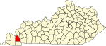 Map of Kentucky highlighting Marshall County